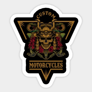 Samurai Skull Motorcycles Sticker